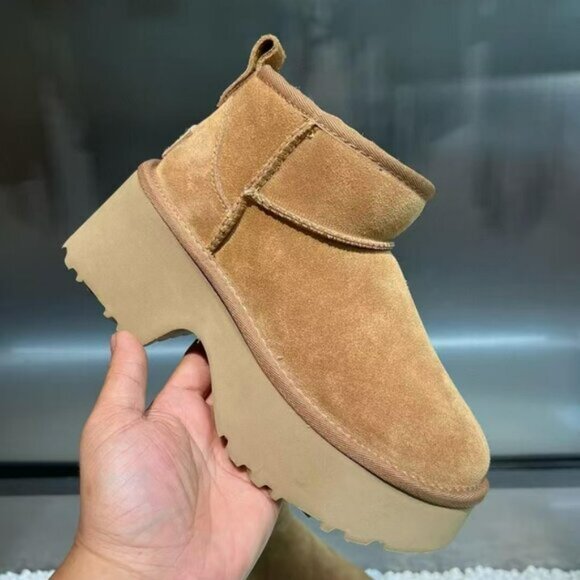 UGG Women's Boots Classic Ultra Mini New Heights chestnut - Picture 2 of 7